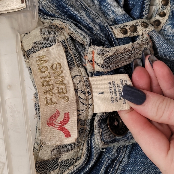 Farlow lace light wash jeans juniors size 1 - Picture 4 of 6